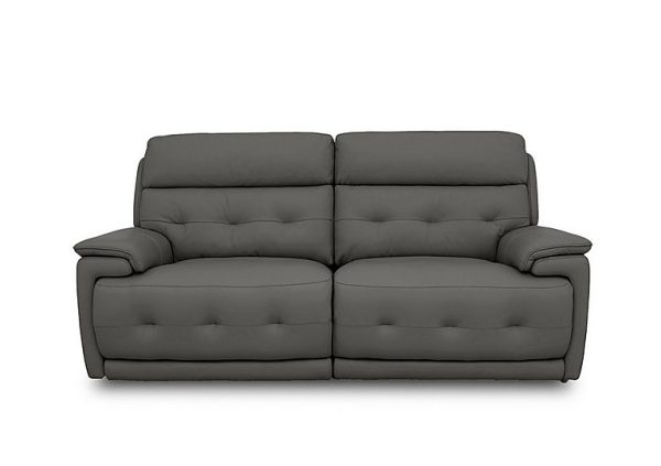 Brescia NC Leather 3 Seater Sofa  Charcoal Grey | Bed Sava