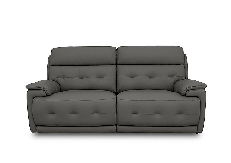 Brescia NC Leather 3 Seater Sofa - Charcoal Grey