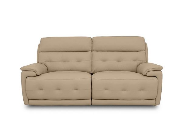 Brescia Leather 3 Seater Sofa  Nude | Bed Sava