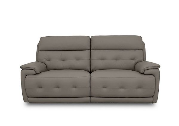 Brescia Leather 3 Seater Sofa with Power Recliner  Elephant | Bed Sava