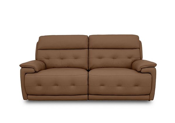 Brescia Leather 3 Seater Sofa  Pecan | Bed Sava