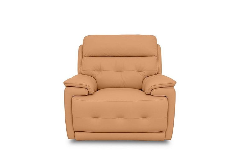 Brescia BV Leather Chair with Power Recliner - BV Honey Yellow