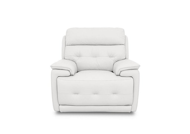 Brescia BV Leather Chair with Power Recliner - BV Star White