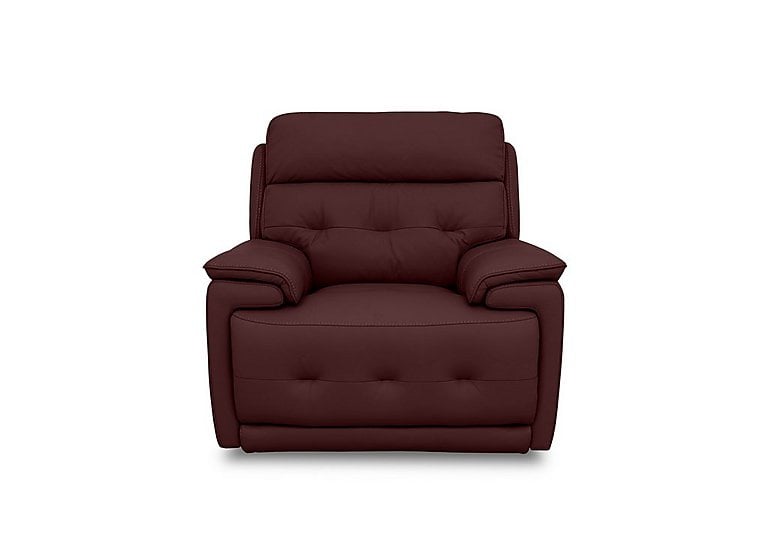 Brescia BV Leather Chair with Power Recliner - BV Deep Red