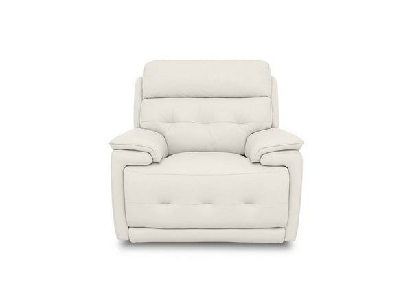 Brescia BV Leather Chair with Power Recliner  Frost | Bed Sava