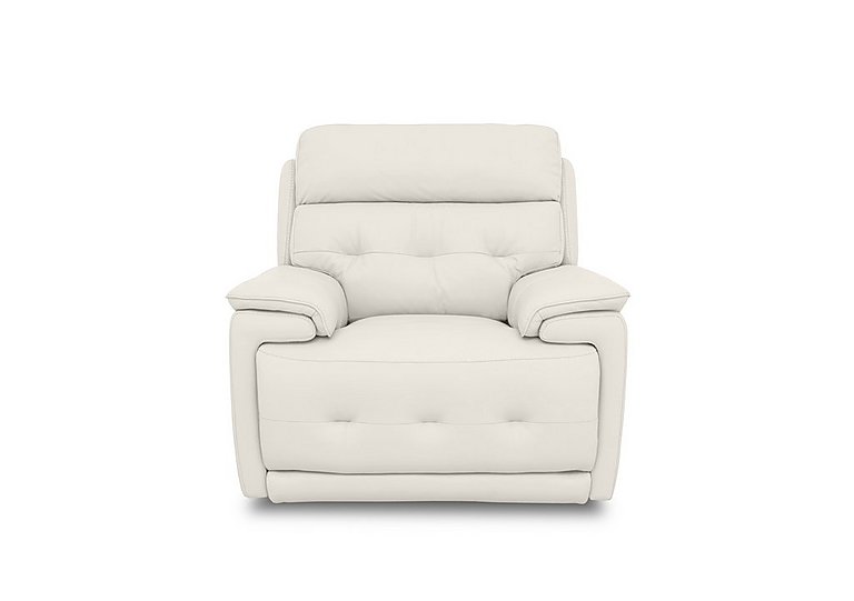 Brescia BV Leather Chair with Power Recliner - Frost