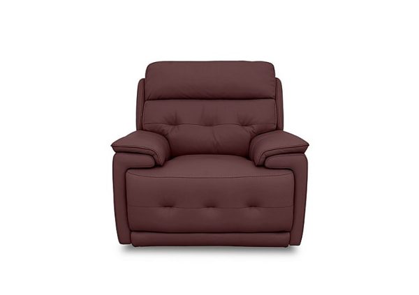 Brescia NC Leather Chair with Power Recliner  NC Deep Red | Bed Sava