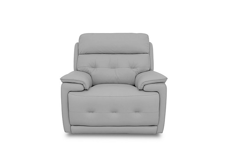 Brescia Leather Chair with Power Recliner - Light Grey
