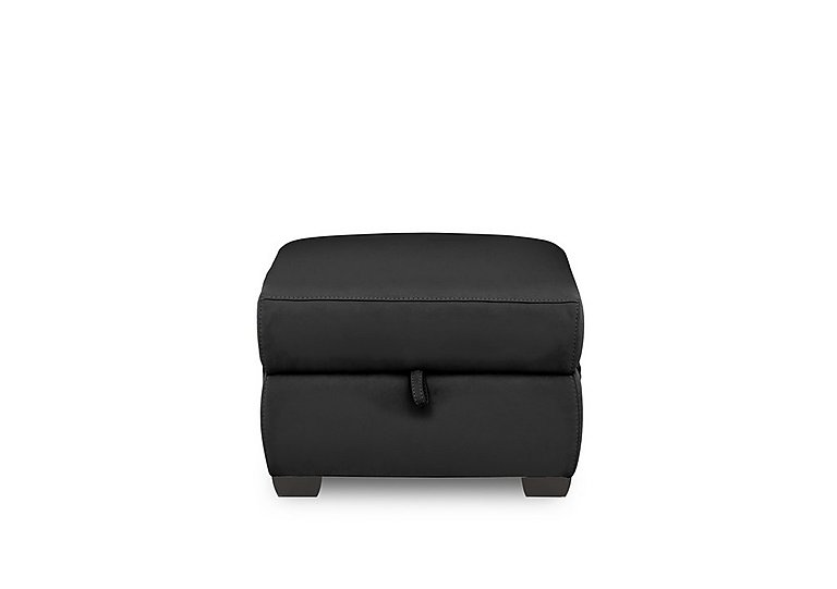 Brescia BV Leather Storage Footstool - Classic Black