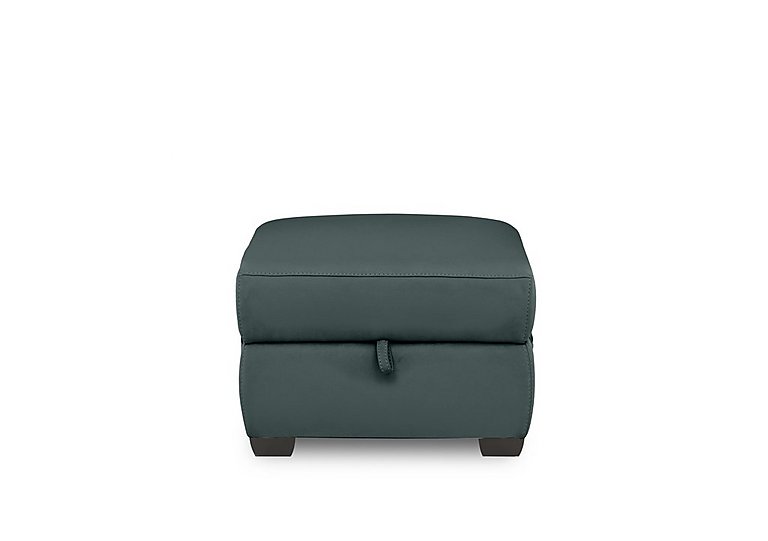 Brescia BV Leather Storage Footstool - BV Lake Green