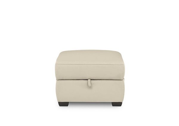 Brescia BV Leather Storage Footstool  BV Bisque | Bed Sava