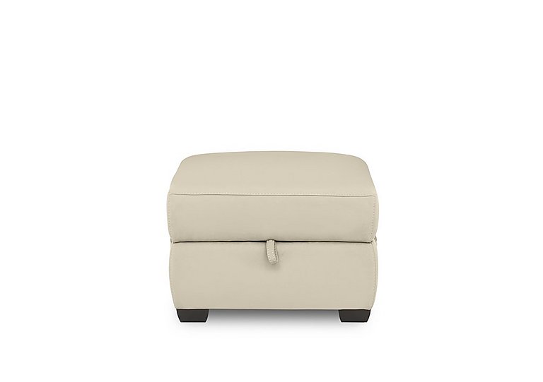 Brescia BV Leather Storage Footstool - BV Bisque