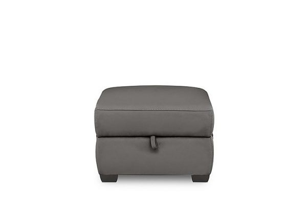 Brescia BV Leather Storage Footstool  BV Elephant | Bed Sava