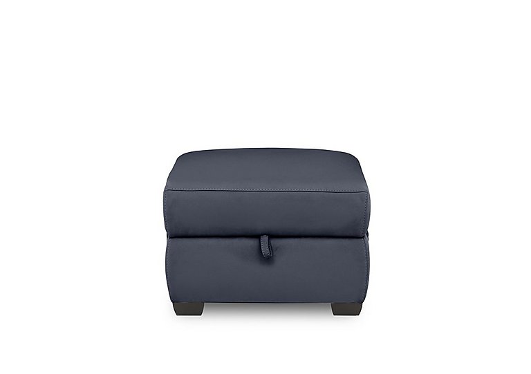 Brescia BV Leather Storage Footstool - BV Ocean Blue