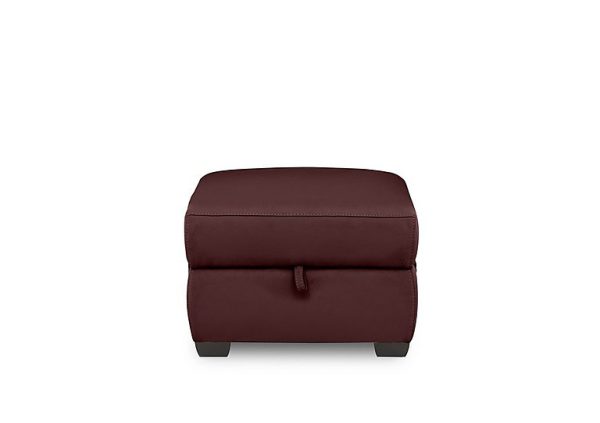 Brescia BV Leather Storage Footstool  BV Deep Red | Bed Sava
