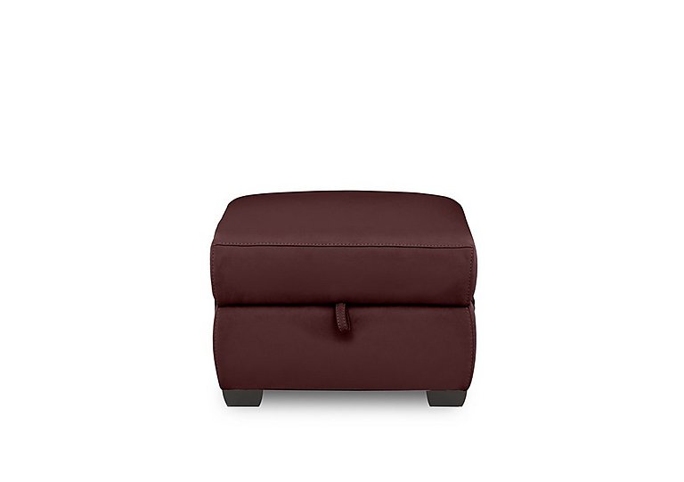 Brescia BV Leather Storage Footstool - BV Deep Red