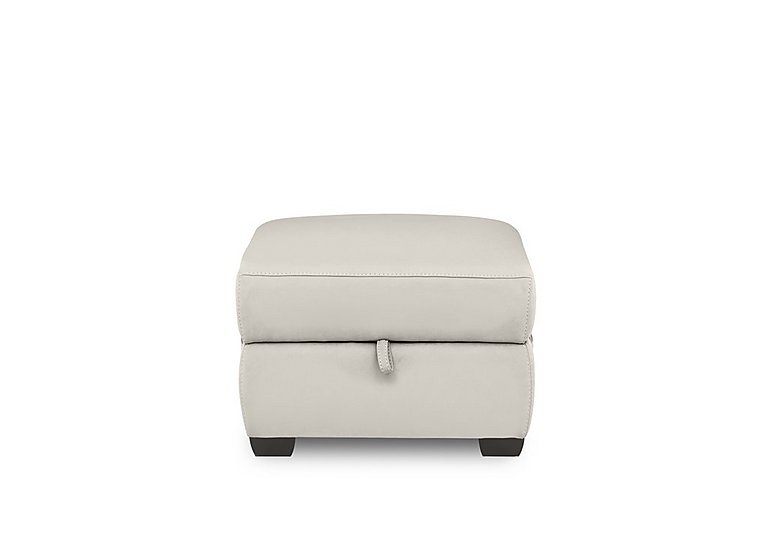 Brescia BV Leather Storage Footstool - Frost