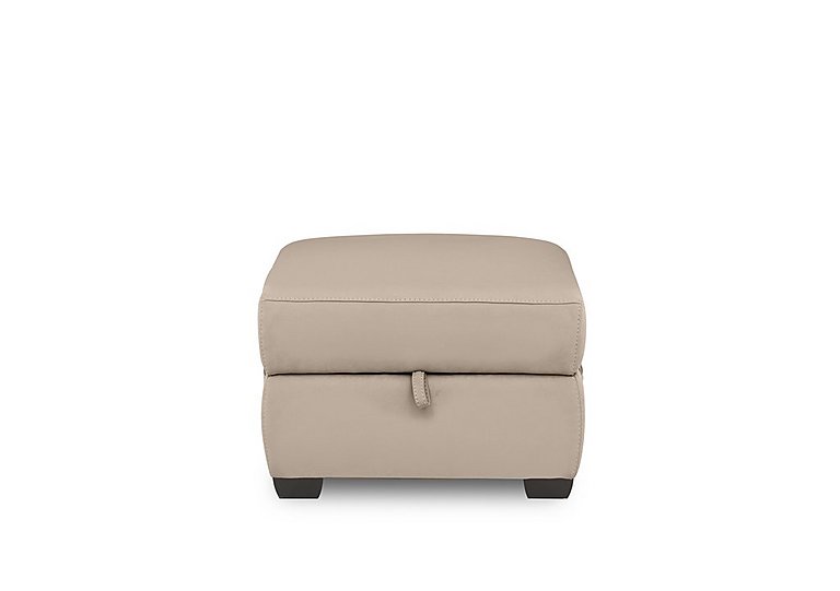 Brescia BV Leather Storage Footstool - BV Pebble