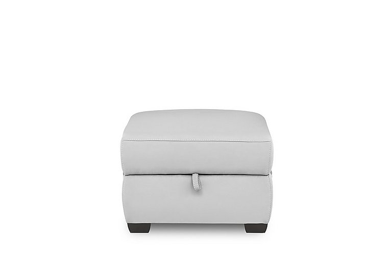 Brescia NC Leather Storage Footstool - Grey