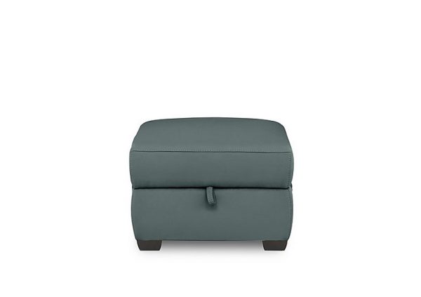 Brescia NC Leather Storage Footstool  NC Lake Green | Bed Sava