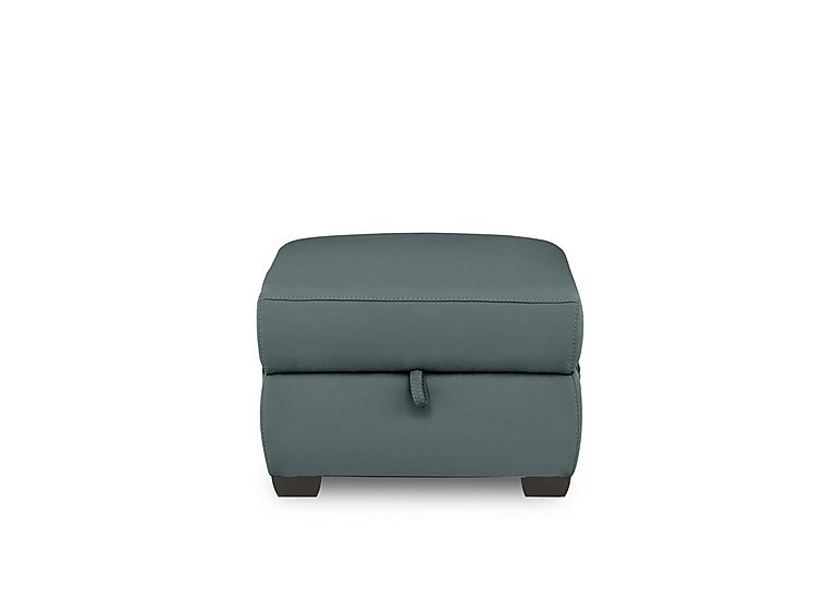 Brescia NC Leather Storage Footstool - NC Lake Green
