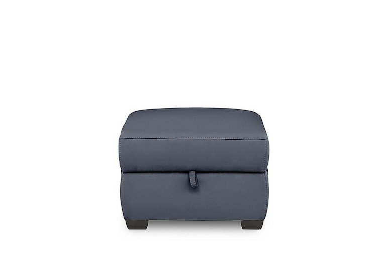 Brescia NC Leather Storage Footstool - NC Ocean Blue