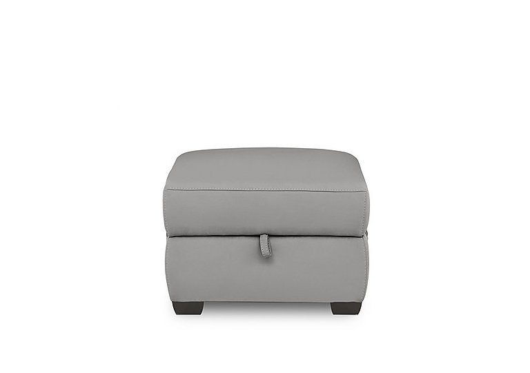 Brescia NC Leather Storage Footstool - Sleet