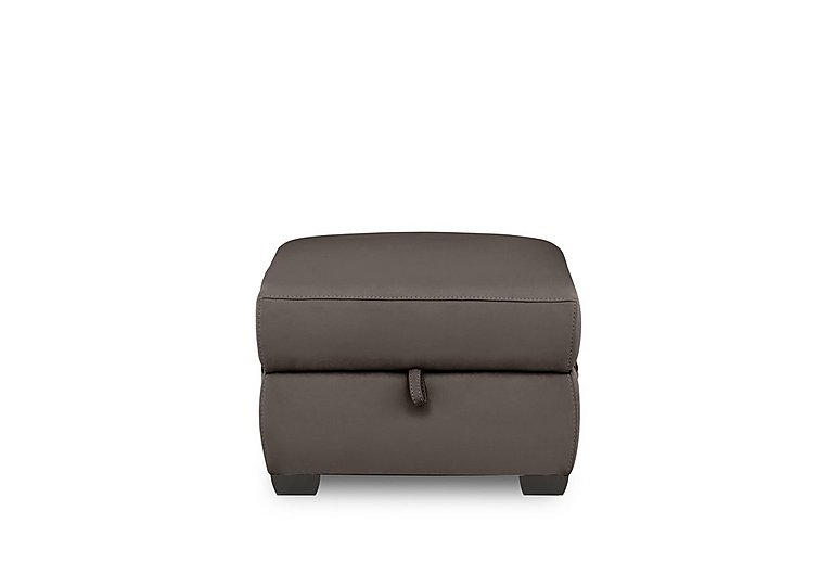 Brescia Leather Storage Footstool - Cacao