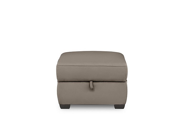 Brescia Leather Storage Footstool - Bark