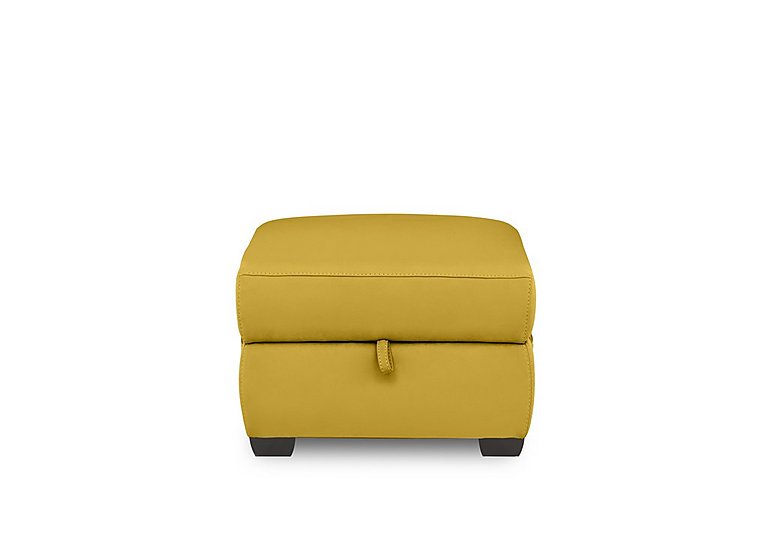 Brescia Leather Storage Footstool - Yellow