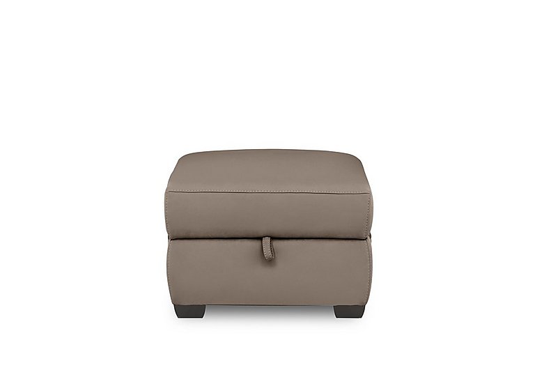 Brescia Leather Storage Footstool - Fawn