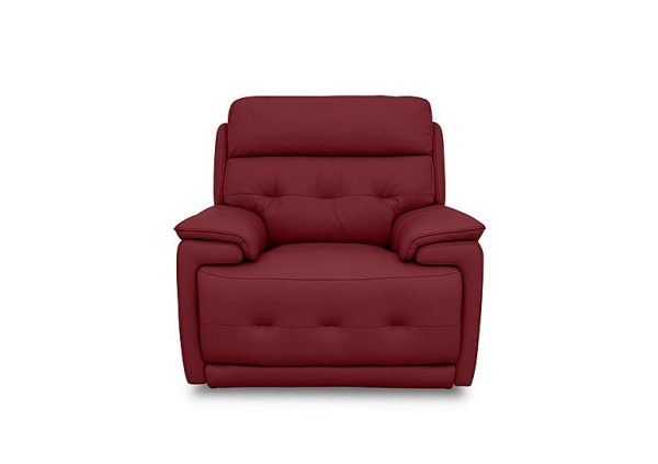 Brescia BV Leather Power Recliner Chair with Power Headrest  Pure Red | Bed Sava