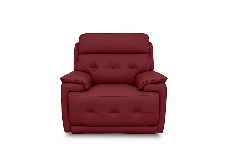 Brescia BV Leather Power Recliner Chair with Power Headrest - Pure Red