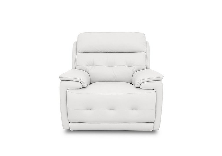 Brescia BV Leather Power Recliner Chair with Power Headrest - BV Star White