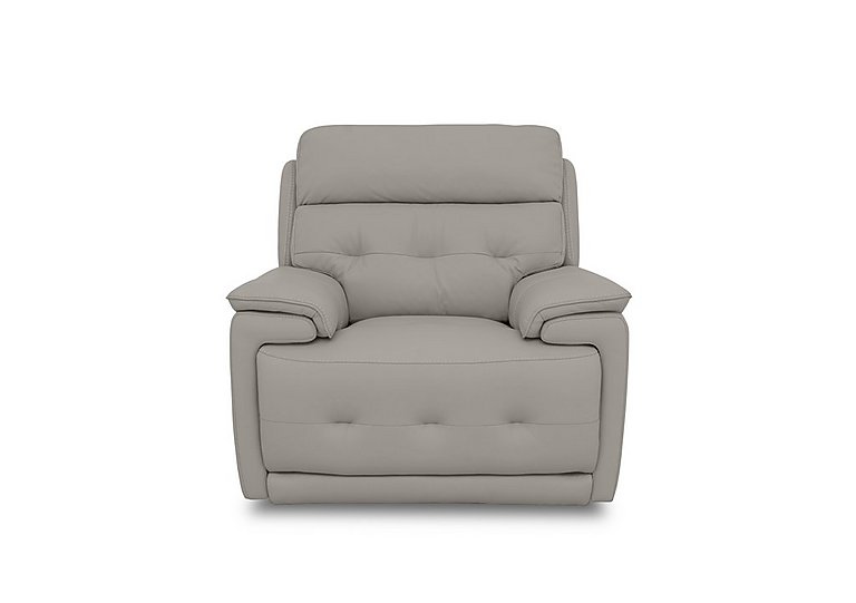 Brescia BV Leather Power Recliner Chair with Power Headrest - Silver Grey