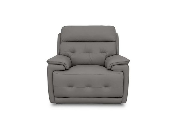 Brescia NC Leather Power Recliner Chair with Power Headrest  NC Elephant | Bed Sava