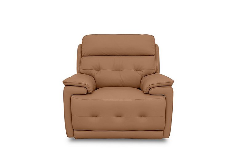 Brescia NC Leather Power Recliner Chair with Power Headrest - Pecan Brown