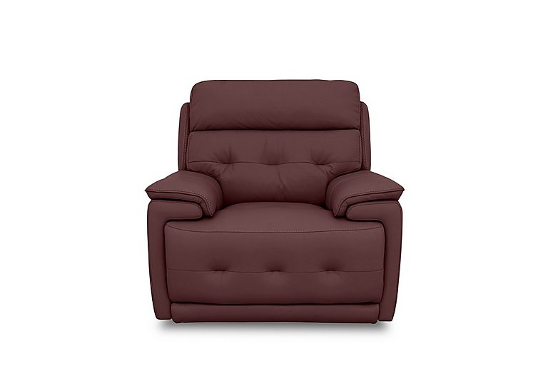 Brescia NC Leather Power Recliner Chair with Power Headrest - NC Deep Red