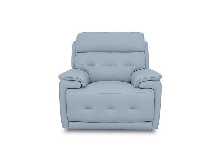 Brescia NC Leather Power Recliner Chair with Power Headrest - Pearl Blue