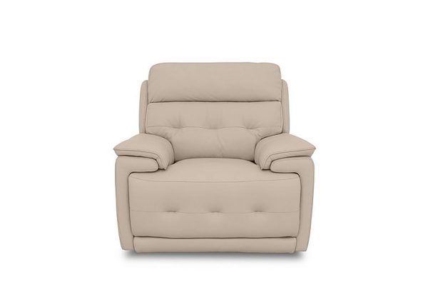 Brescia NC Leather Power Recliner Chair with Power Headrest  NC Pebble | Bed Sava