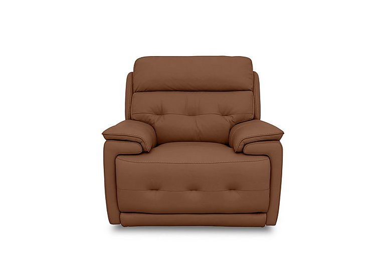 Brescia Leather Power Recliner Chair with Power Headrest - Warm Brown