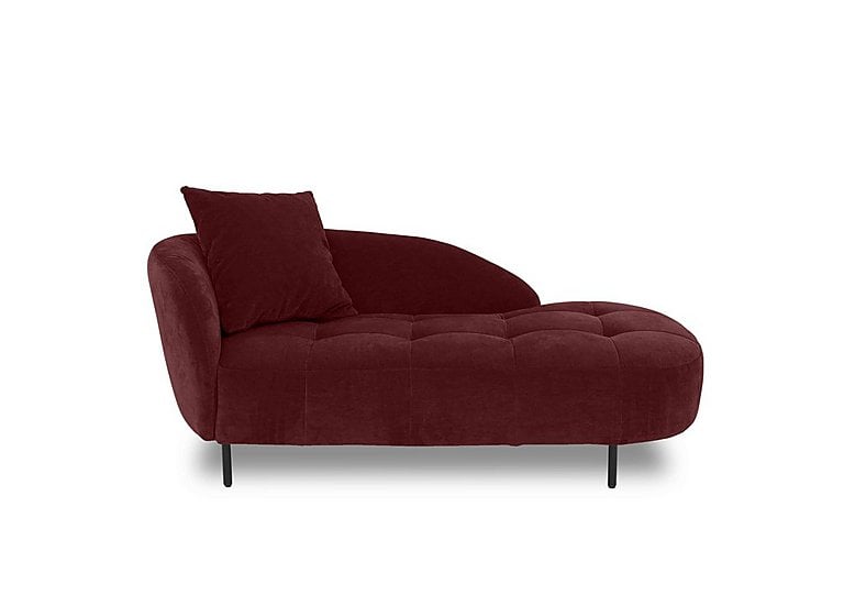 Bridgerton Fabric Chaise Longue - Burgundy