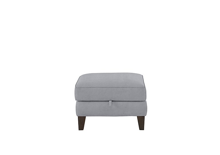 Brondby Fabric Storage Footstool - Bluish Grey