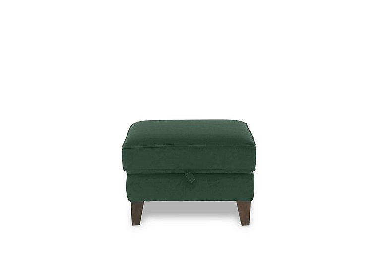 Brondby Fabric Storage Footstool - Emerald Green
