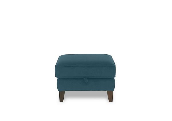 Brondby Fabric Storage Footstool  Lake Green | Bed Sava