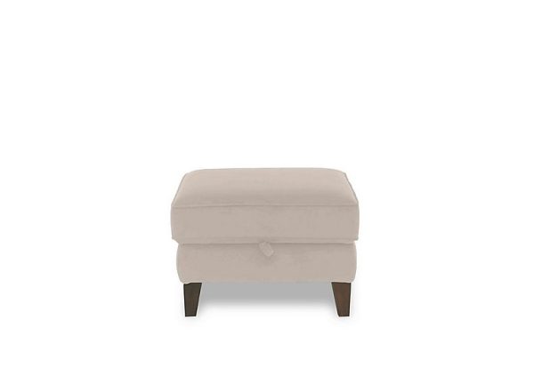 Brondby Fabric Storage Footstool  R32 Light Khaki | Bed Sava
