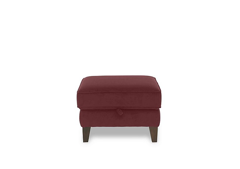 Brondby Fabric Storage Footstool - Burgundy