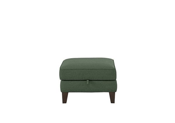 Brondby Fabric Storage Footstool  Moss Green | Bed Sava