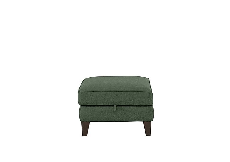 Brondby Fabric Storage Footstool - Moss Green