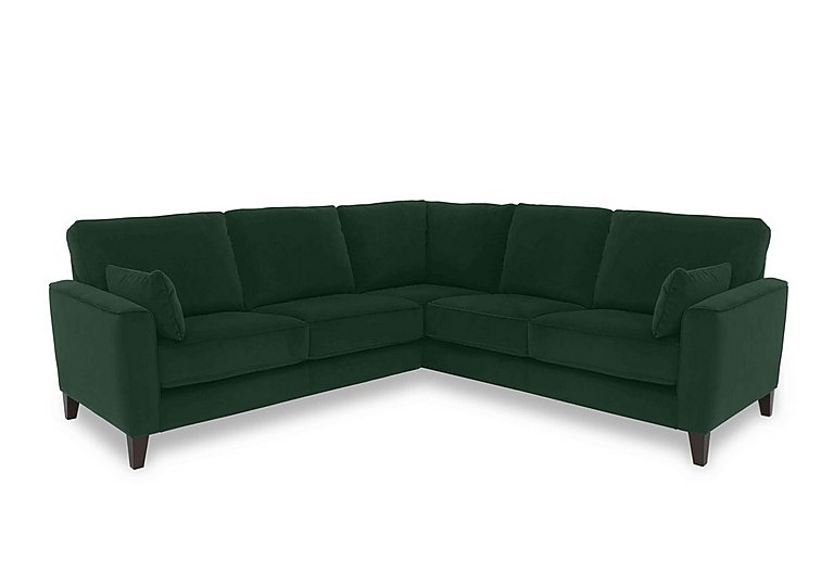 Brondby Large Fabric Corner Sofa - Emerald Green